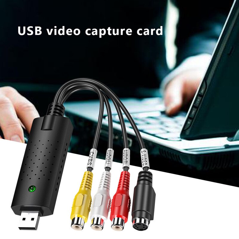 USB2.0 Data Acquisition Card AV Signal Capture TV Tuner VHS To DVD Video Capture Converter For Win7/8/XP/Vista With USB Cable
