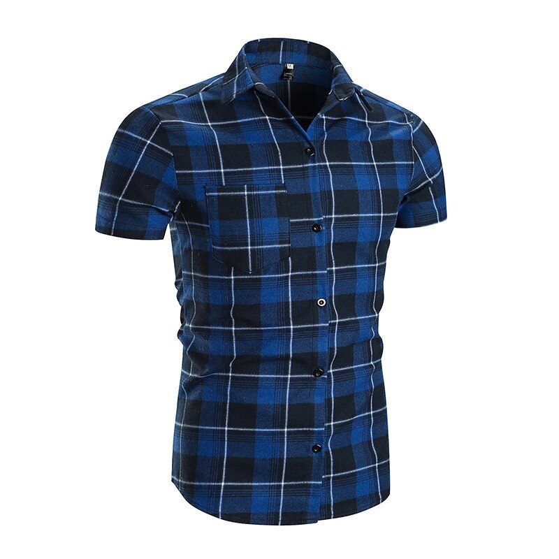 Gestreept overhemd casual heren overhemd met korte mouwen