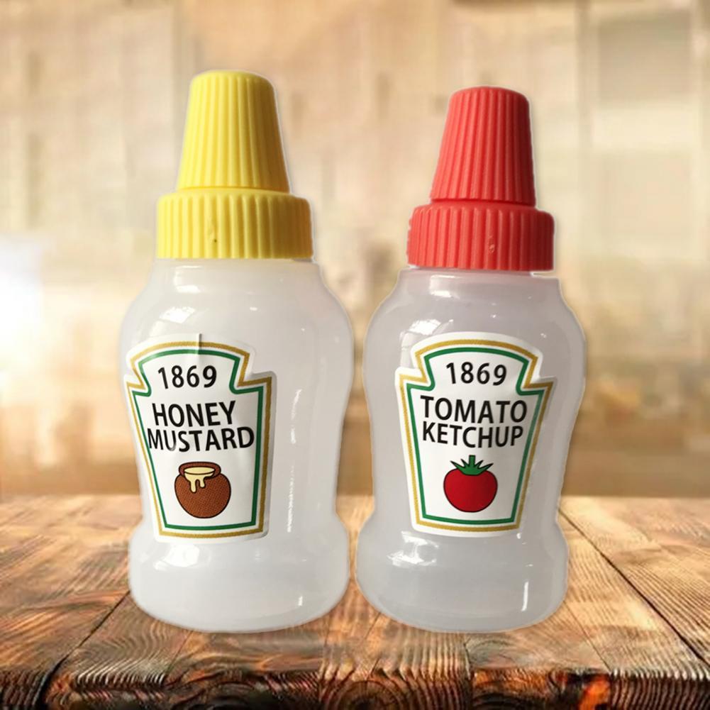 2 Stuks Mini Lichtgewicht Goede Afdichting Mini Tomaat Ketchup Fles Voor Picknick Ketchup Fles Knijpfles