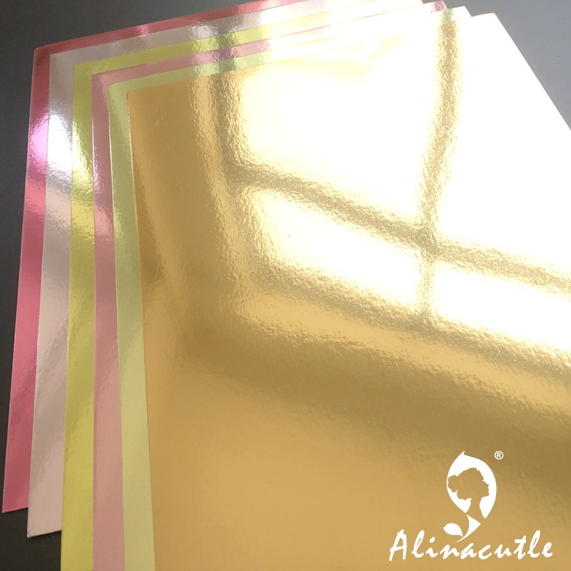 6 farver  x 2 ark karton papir karton grønne farver nuancer spejl  a4 250 gsm scrapbogspapir pakke craft pad alinacraft