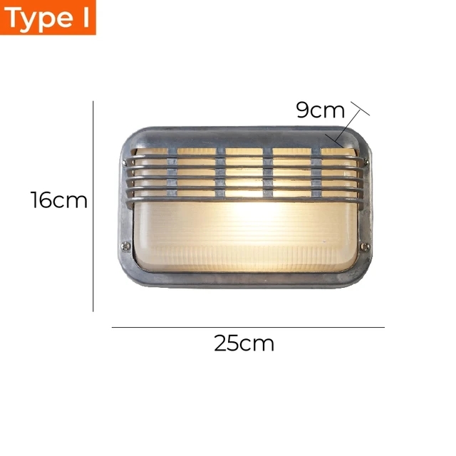 Retro Wand leuchte Industrie Outdoor wasserdicht IP65 grau LED Veranda Lichter Garten Balkon Korridor Außenwand Wand leuchte Beleuchtung