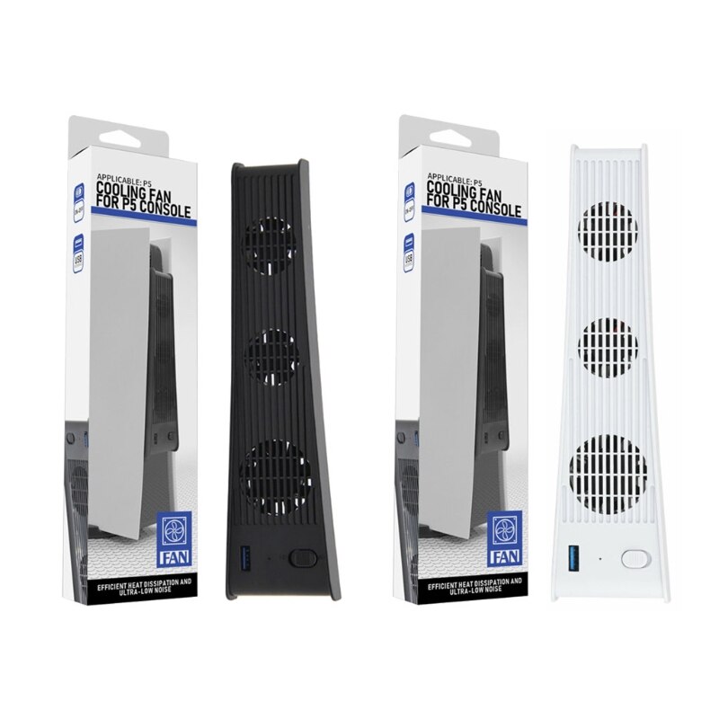 PS5 Vertical Stand with Cooling Fan & Dual Controller Charger Station