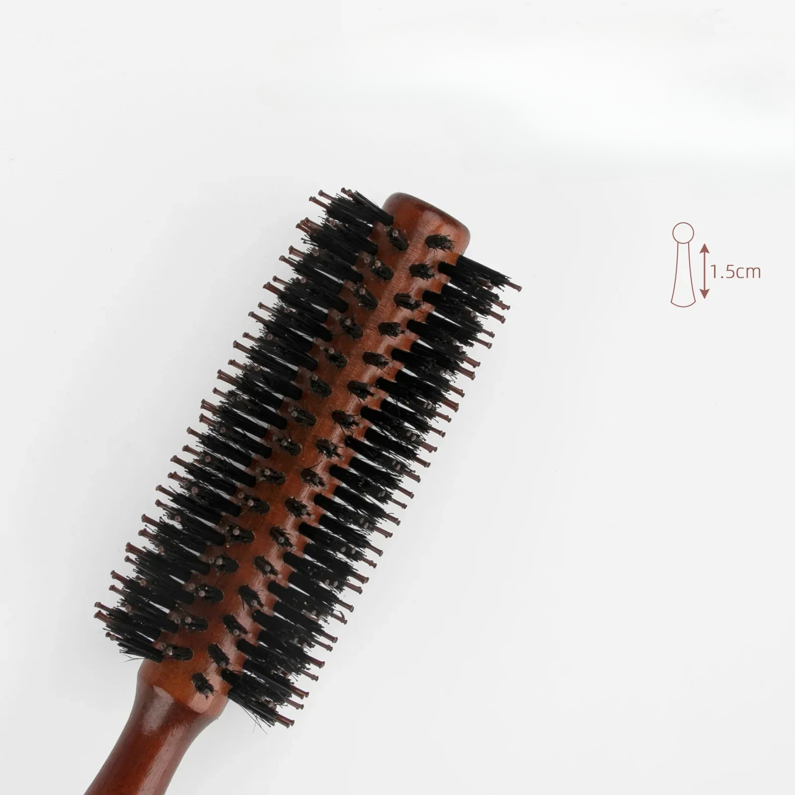 Cepillo redondo de pelo con cerdas de jabalí de madera, herramientas de estilismo antiestáticas para peluquería, peine para pelo rizado, cepillo para el pelo