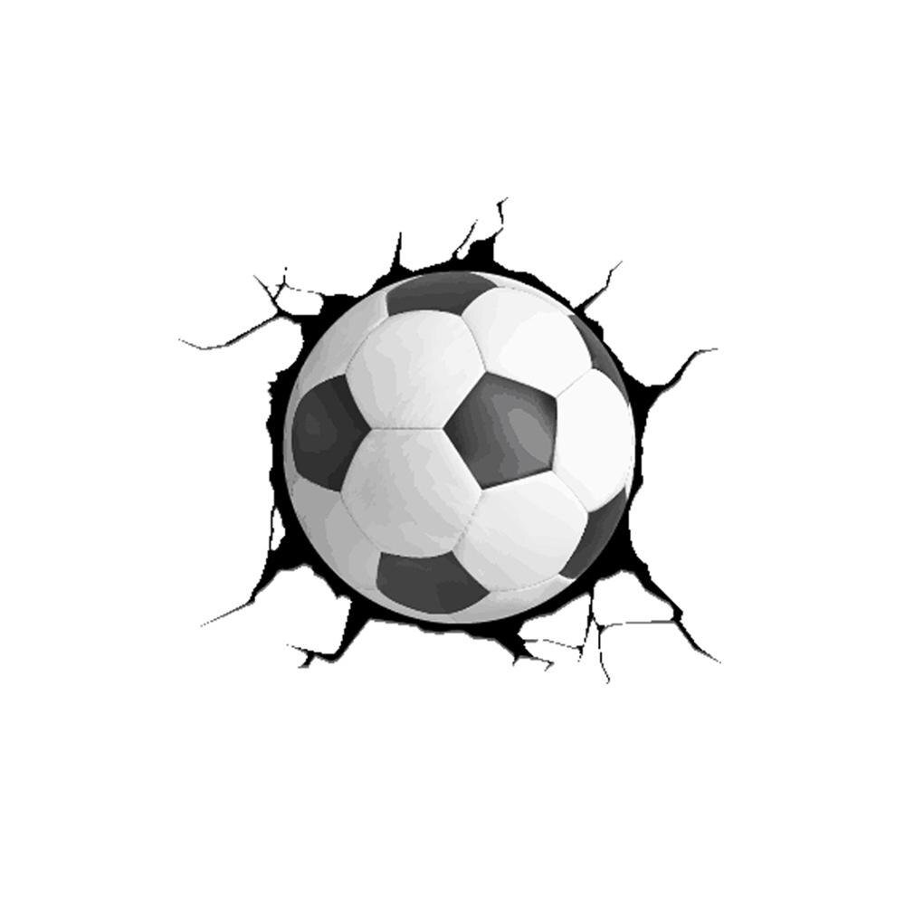 Creatieve 3D Sticker Voetbal Gebroken Raam Sticker Sport Muursticker Kinderkamer Sticker Artistieke Individualiteit Sticker: Default Title