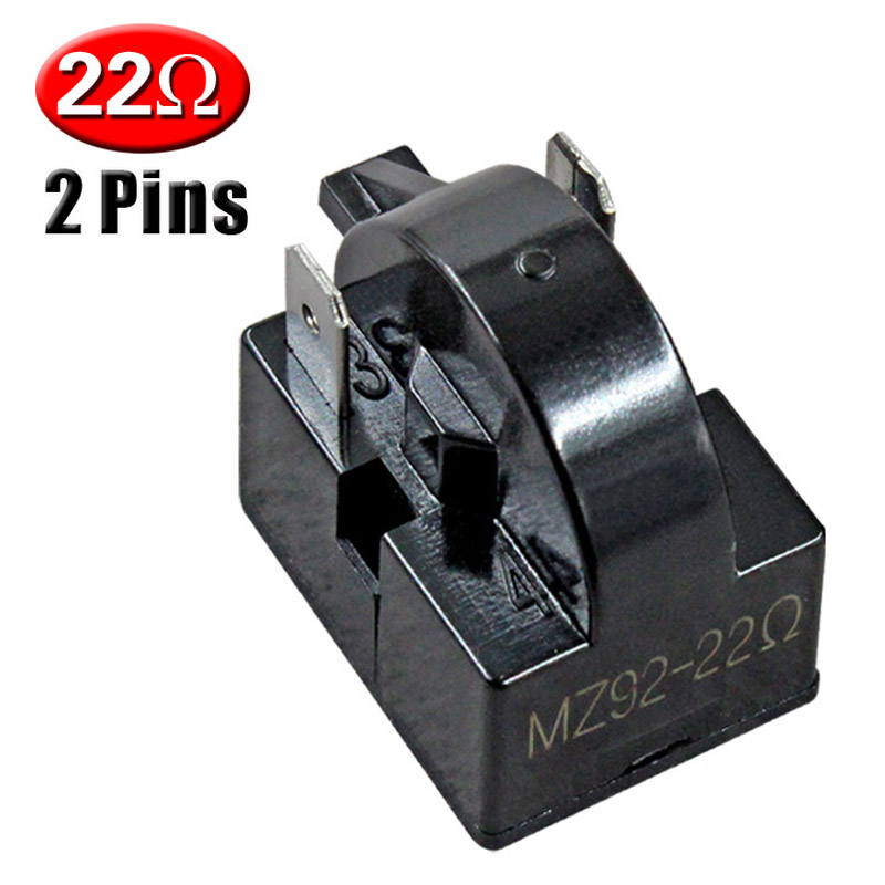 2 Pins 22 ohms Refrigerator PTC Starter Relay Black / Compressor Relay