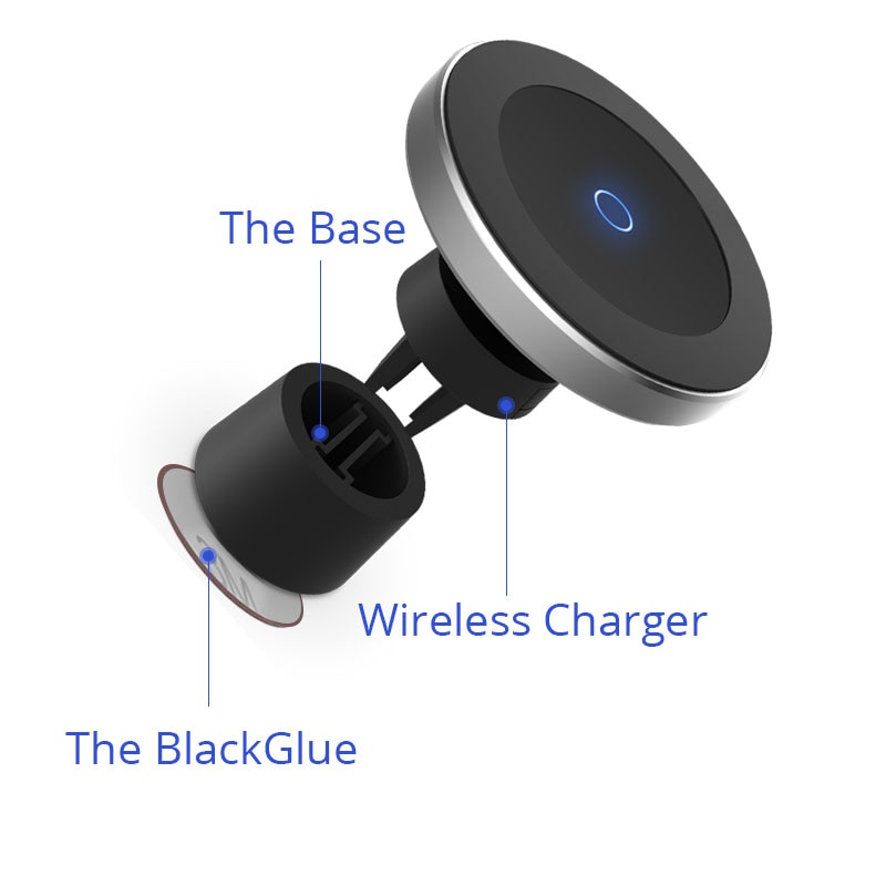 10W 360 Degree Rotation Car Wireless Charger For iPhone XsMax Xs Xr 8plus Qi Magnetic Wireless Car Charger For Samsung S10 S9 S8