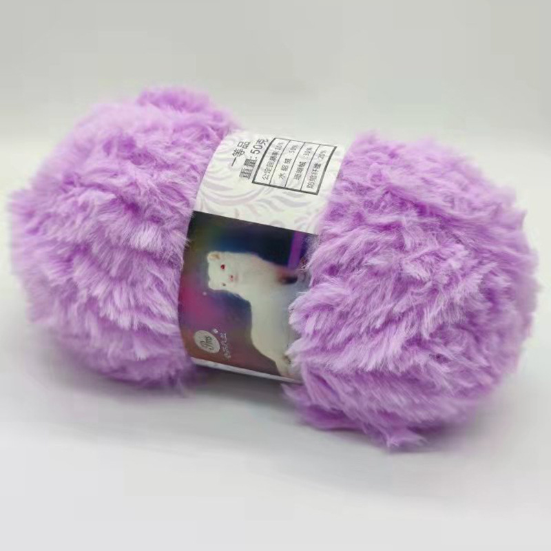 Kasjmier Lange Pluche Nertsen Garen Wol Weven Trui Muts Sjaal Anti-Pilling Garen Hand Breien Diy Handgemaakte supply: Paars