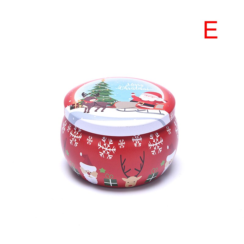 Botes de lata fabricación de velas para Navidad, recipientes para decoraciones navideñas, caja de almacenamiento de , Caja Sellada a prueba de humedad, 1 ud.: E