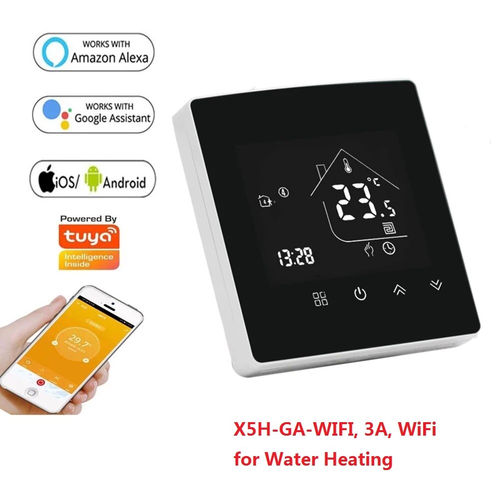 HY525 Water Floor Heating System 3A Smart WIFI Thermostat Central Heating Wiring Centres Hub Controller Actuators for Gas Boiler: X5H-GA-WIFI