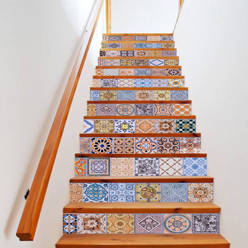 13pcs/set 3D Stair Riser Floor Stickers Waterproof Removable Self Adhesive DIY Stairway Decals Murals Home Decor: 46