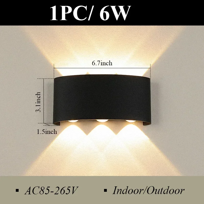 LED Outdoor Wandlamp voor Tuin Yard AC85-265 Buitenlampen IP65 Waterdichte Veranda Lamp Interieur Home Decor Verlichting