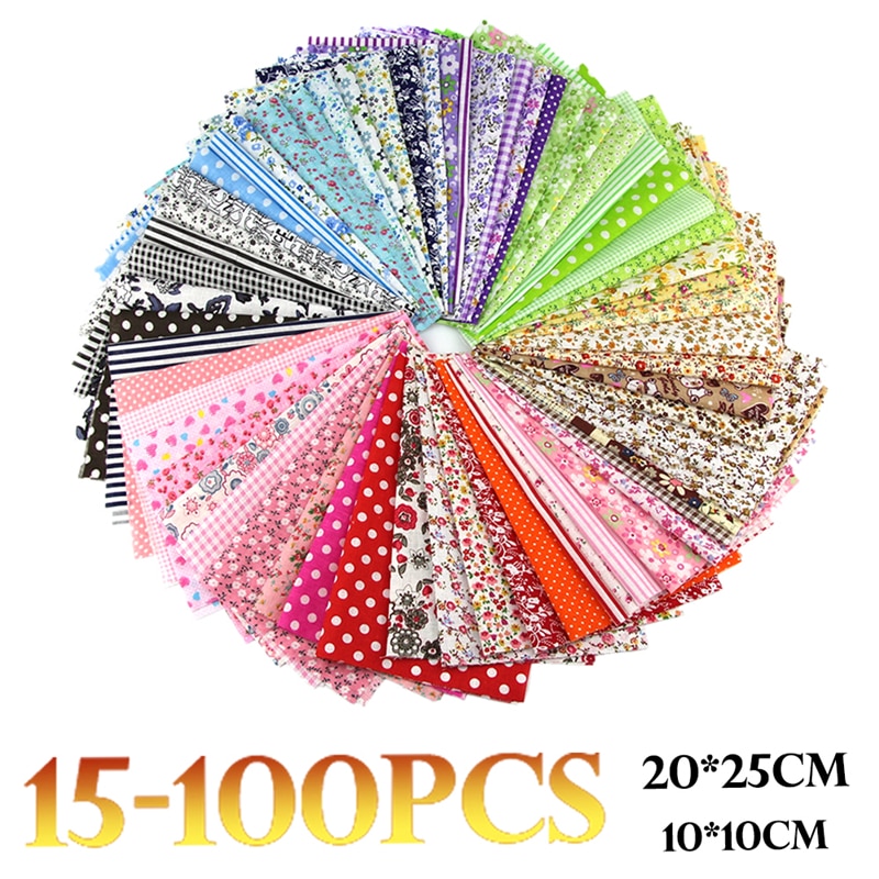 15/50/100Pcs Katoen Stof Gedrukt Doek Naaien Quilten Stoffen Voor Patchwork Handwerken Diy Handgemaakte Accessoires