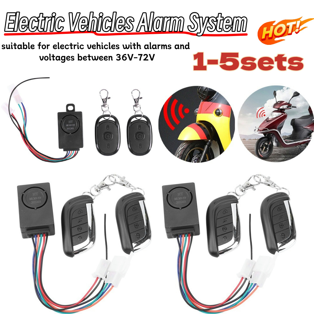 1-5setzt 36-72V 125db Elektrische Fahrzeuge Alarm System Anti-Diebstahl E-Fahrrad Alarm System Fernbedienung Alarm Gerät für Radfahren