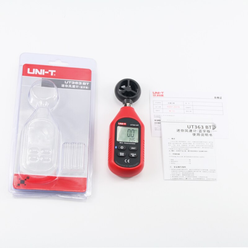 UNI-T UNIT UT363BT Mini Anemometer Wind Speed Meter Digital Bluetooth Pocket Size Anemometer Measurement Thermometer