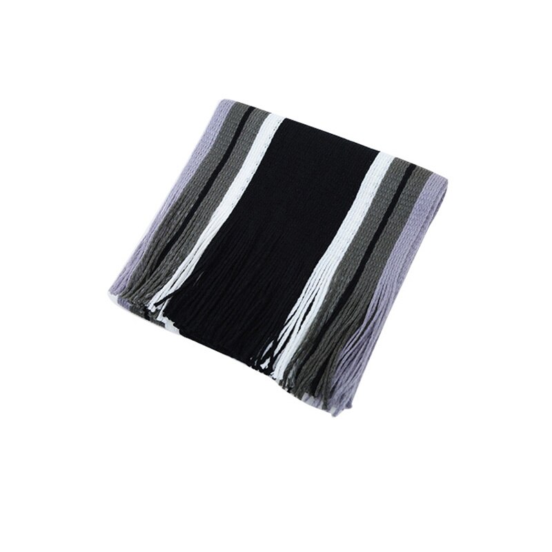 Hommes écharpe hiver rayé tricot Long châle enveloppement col foulards pour hommes décontracté gland Pashmina Tippet Simple étole