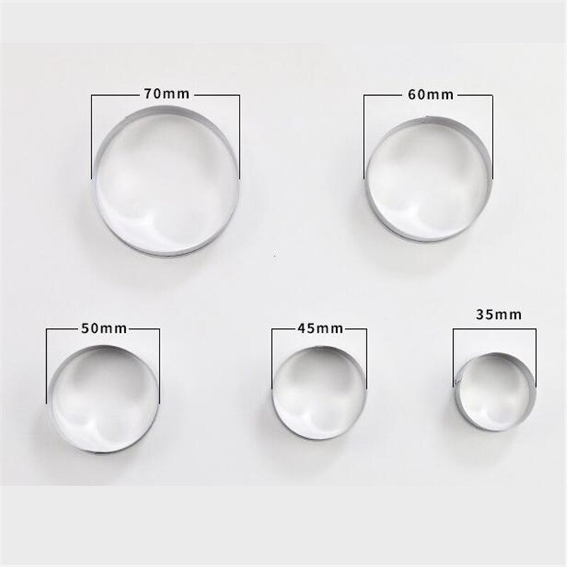 5pcs Cookie Cutter Mold Set Stainless Steel Circle Round Shape Biscuit Cake Fondant Mould Kitchen DIY Baking Pastry Cake Tools: Default Title