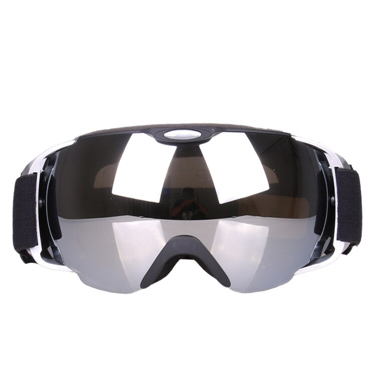 Ski Goggles Double Layer Anti-fog Large Spherical Snowfield Ski Eye-protection Goggles Mountain Climbing Bicycle Glass 201-: Space Silver