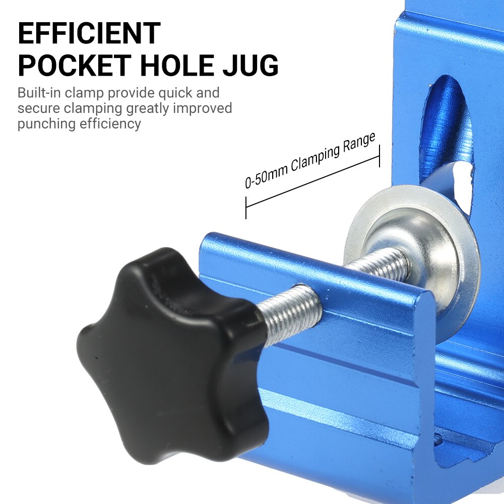 Alle In Een Aluminium Pocket Gat Jig Kit 15 Graden Deuvel Boor Joinery Kit Schuine Gat Locator Doweling Perforator met Klem