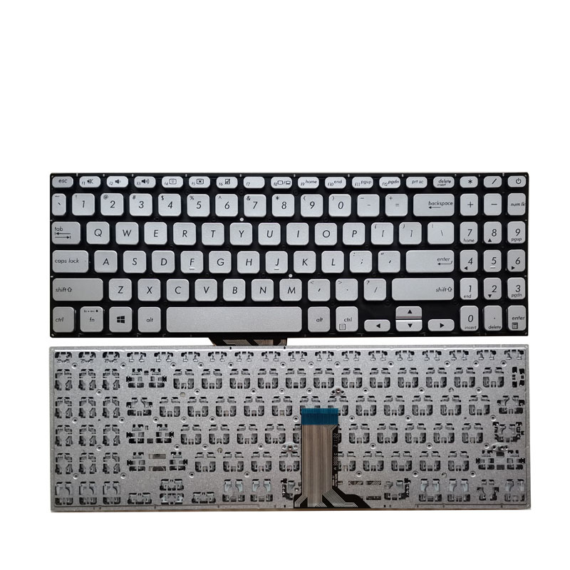 Nowa klawiatura bez podświetlania dla ASUS S530 S530U S530F S15 S530UA S530UN S5300 S5300F S5300FN S5300U S5300UN X530 X530M: silver