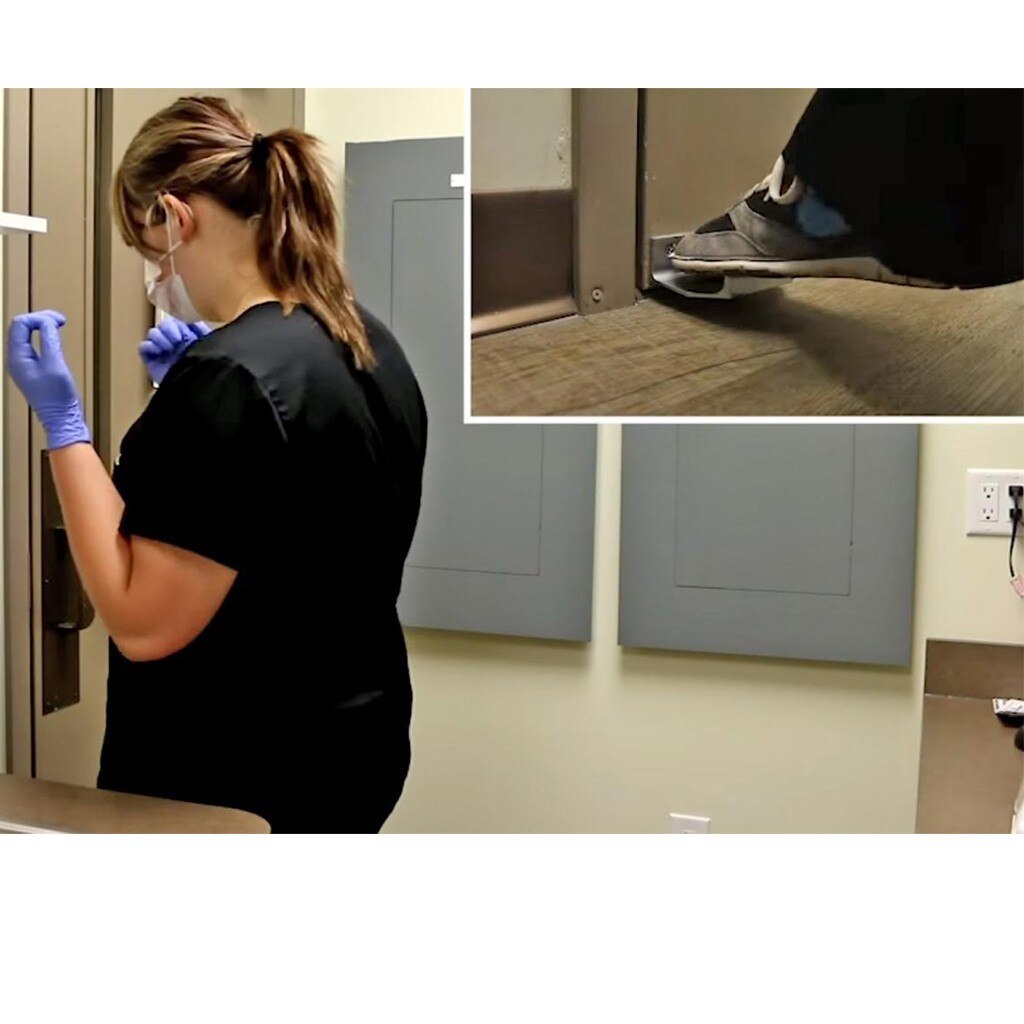 38#  kontaktløs døråbner tykt metal bekvemmelighed hjemmetilbehør håndfri håndfri håndfri foddøråbnerhåndtag