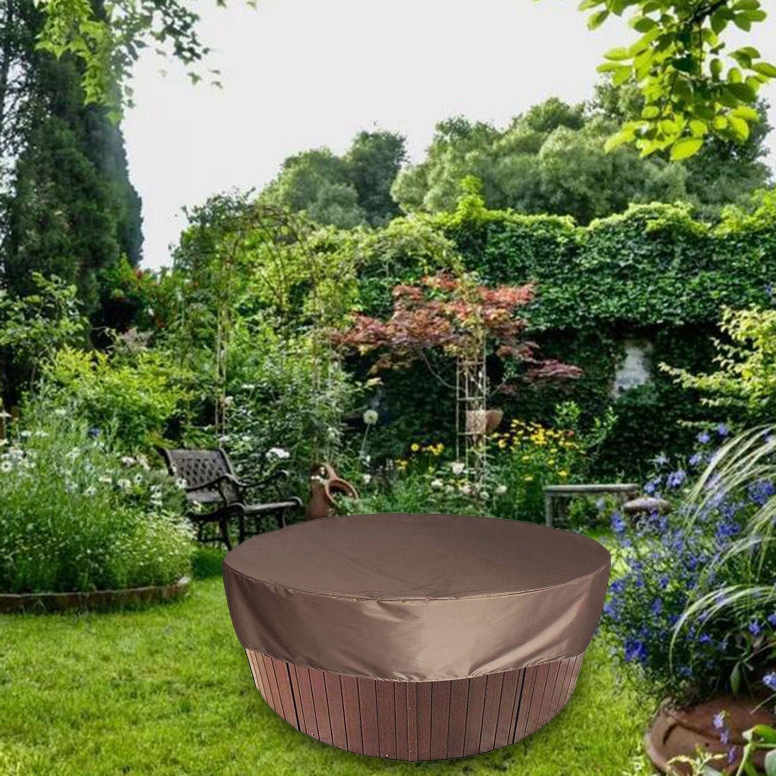190Cm Boven De Grond Zwembad Cover Uv-bescherming Voor Spa Tub Zwembaden Bovengronds Zwembad Solid 190T Oxford Doek: coffee