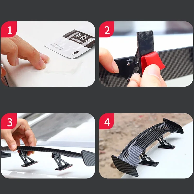 Alerón pequeño Universal para coche, mini alerón trasero con apariencia de fibra de carbono, modelo de alas traseras, decoración de estilo automático, accesorios para coche