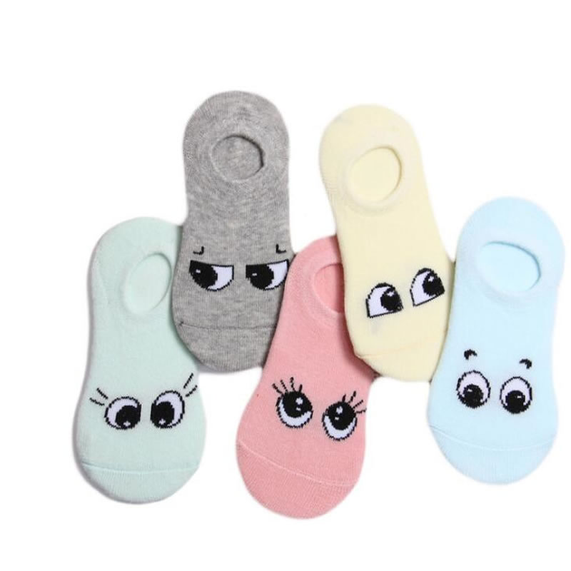 Spring and summer children's socks cartoon car big eyes smiley children's combination invisible boat socks: C001 / 3 to 5 years old