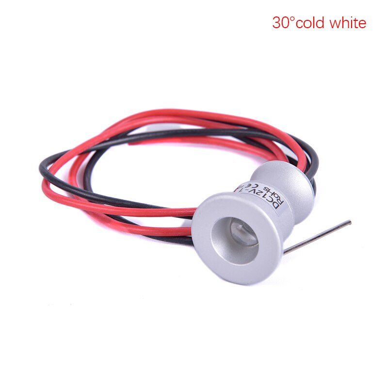 Foco de armario Led de 12V, Mini foco de luz empotrable impermeable IP65, luz de exhibición de armario, cuerpo de aluminio de 1W: 30  cold white