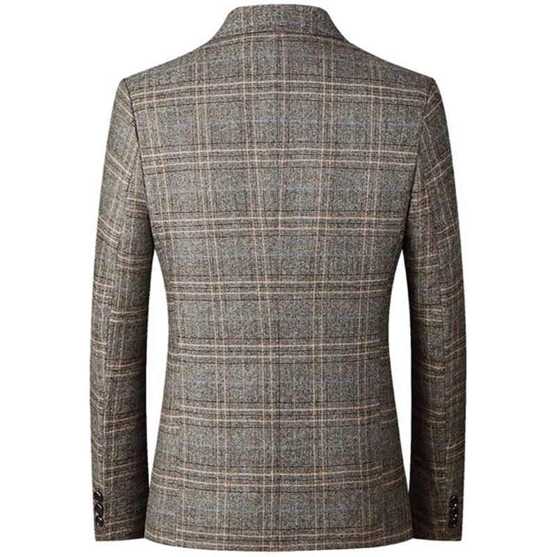 Casual Blazers Jacket Men Plaid Slim Casual Business Wedding Costume Homme Spring Autumn Suits Male Jackets Tops Jaqueta