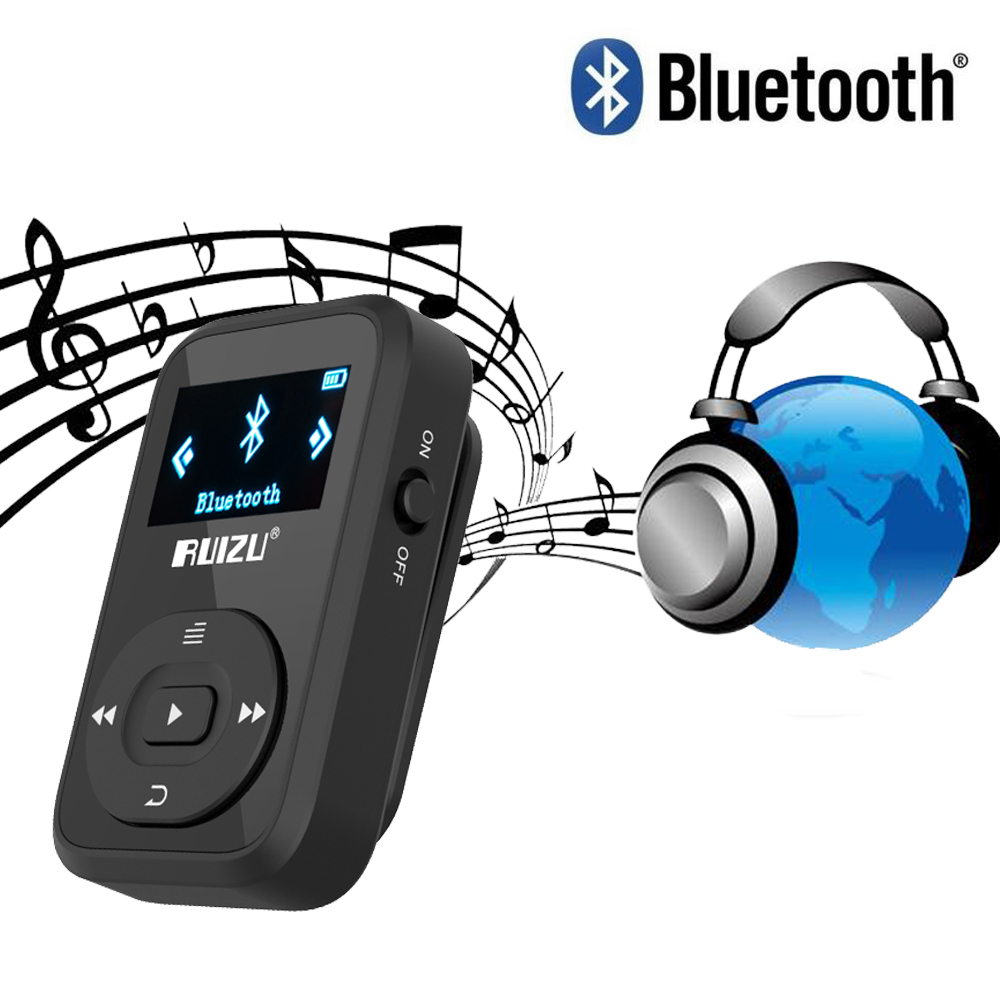 Nuovo arrivo originale RUIZU X26 Sport Bluetooth lettore MP3 8gb Clip Mini con supporto schermo FM, registrazione, E-Book, orologio, contapassi