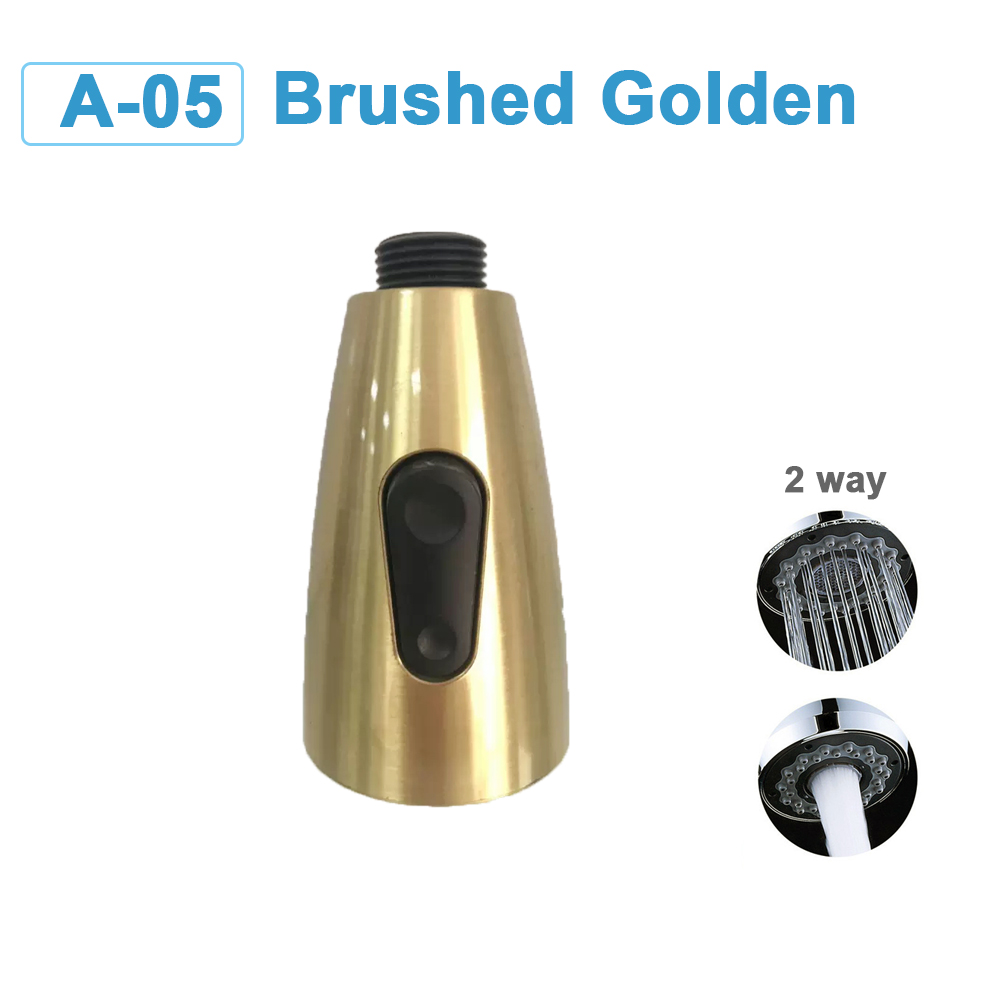 G1/2 Kitchen Faucet Head Pull Out Shower Nozzle Sprayer Bathroom Sink Tap Replacement Accessory Black Silver Golden Head Aerator: light green