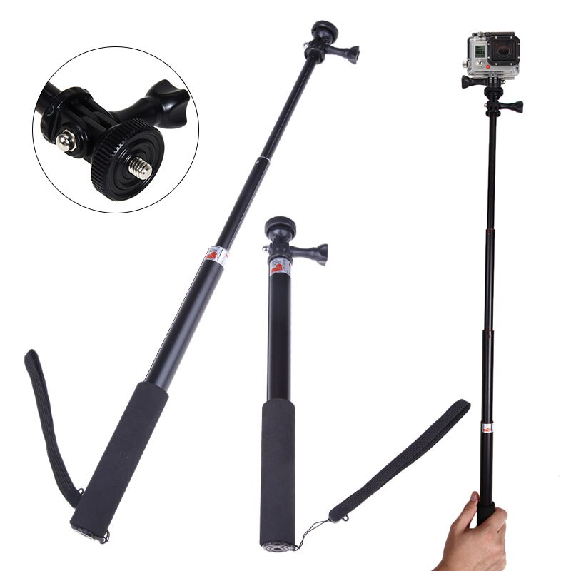 Trípode monopié impermeable telescópico para Gopro Stick palo extensible palo Selfie Handheld Sophie Sticks con soporte para GoPro Hero 3