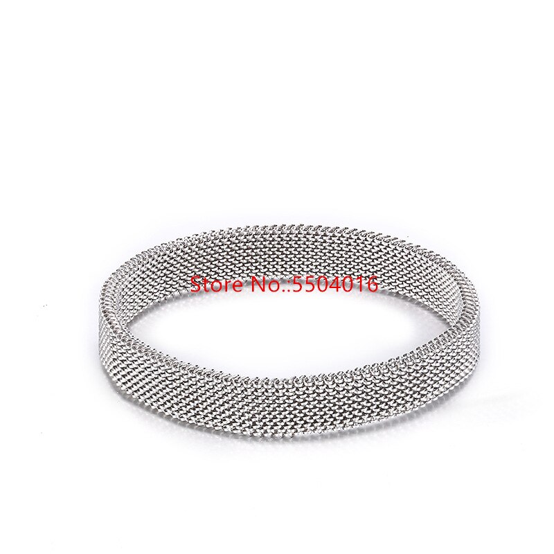 jewelry retro Adjustable Titanium Stainless Steel Women Stretch Mesh Simple style Bracelets: Steel