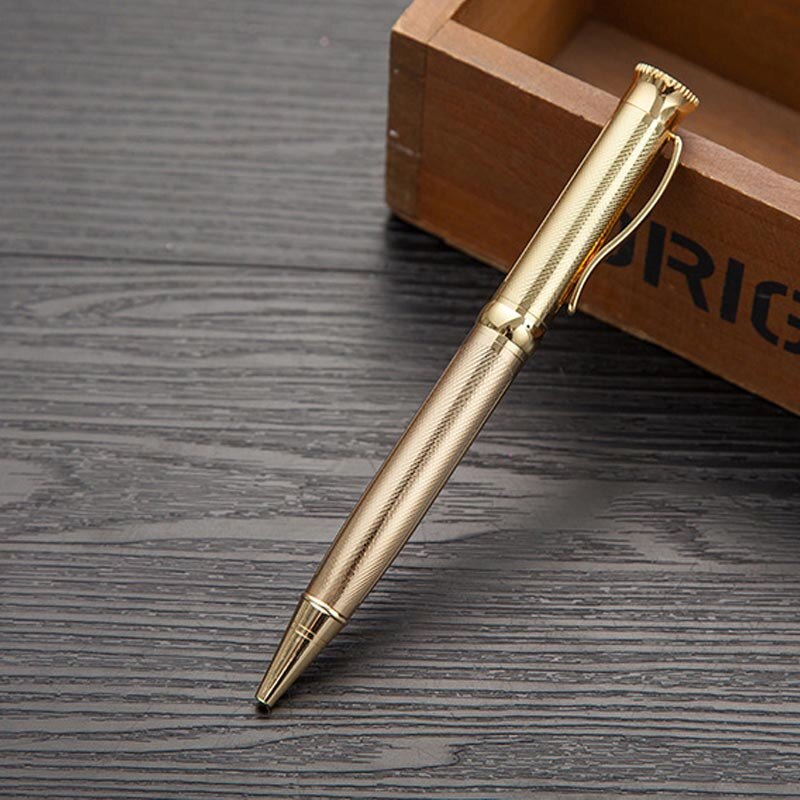 Roterende Metalen Pen Reclame Metalen Mode Meisjes Pen Balpen Voor School Briefpapier Kantoorbenodigdheden: YELLOW