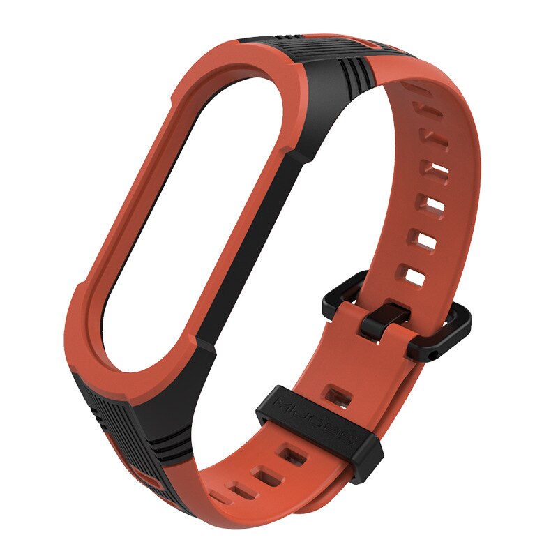 Xiaomi Mi Band 5 4 3 Strap Replacement Wristband Bracelet Silicone Dual Color Watch Band Xiaomi Mi Band Wristband: black organge