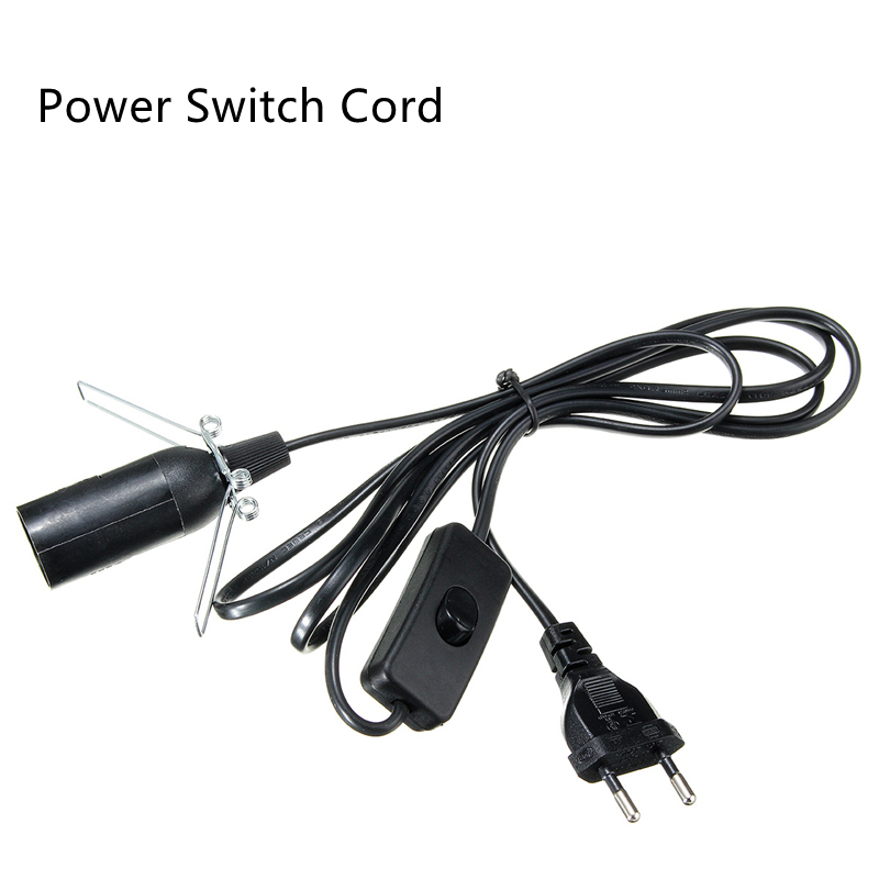 Base de lampe à douille avec fil de commutation pour ampoule LED, support de suspension de lampe à main, câble de rette d'alimentation UE, E14, 1.8m: Black / E14