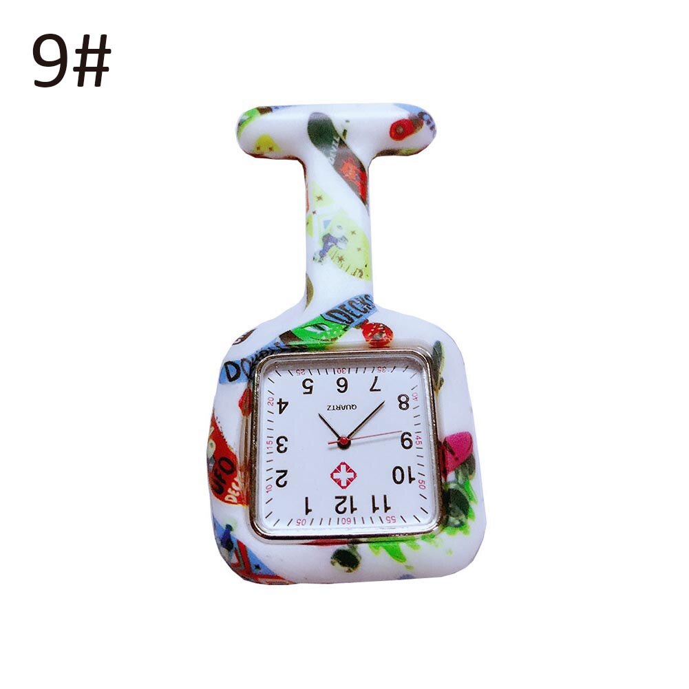 Relojes esfera cuadrada de silicona para enfermera, reloj de enfermera, broche para Doctor, relojes colgantes TT @ 88