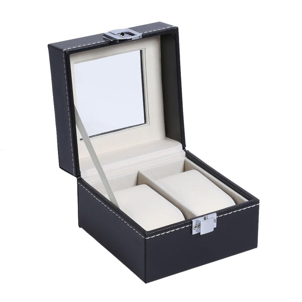 Caja de reloj de cuero con varias cajas, caja de reloj con 2, 6, 10 rejillas, soporte , reloj, porta relojes, caja de reloj de: 2 Grids