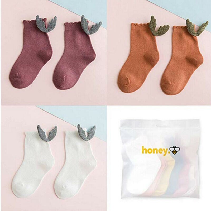 Baby Santa Socks Kids' Cute Angel Socks Soft Cotton Blends Casual Crew Sock with Wings