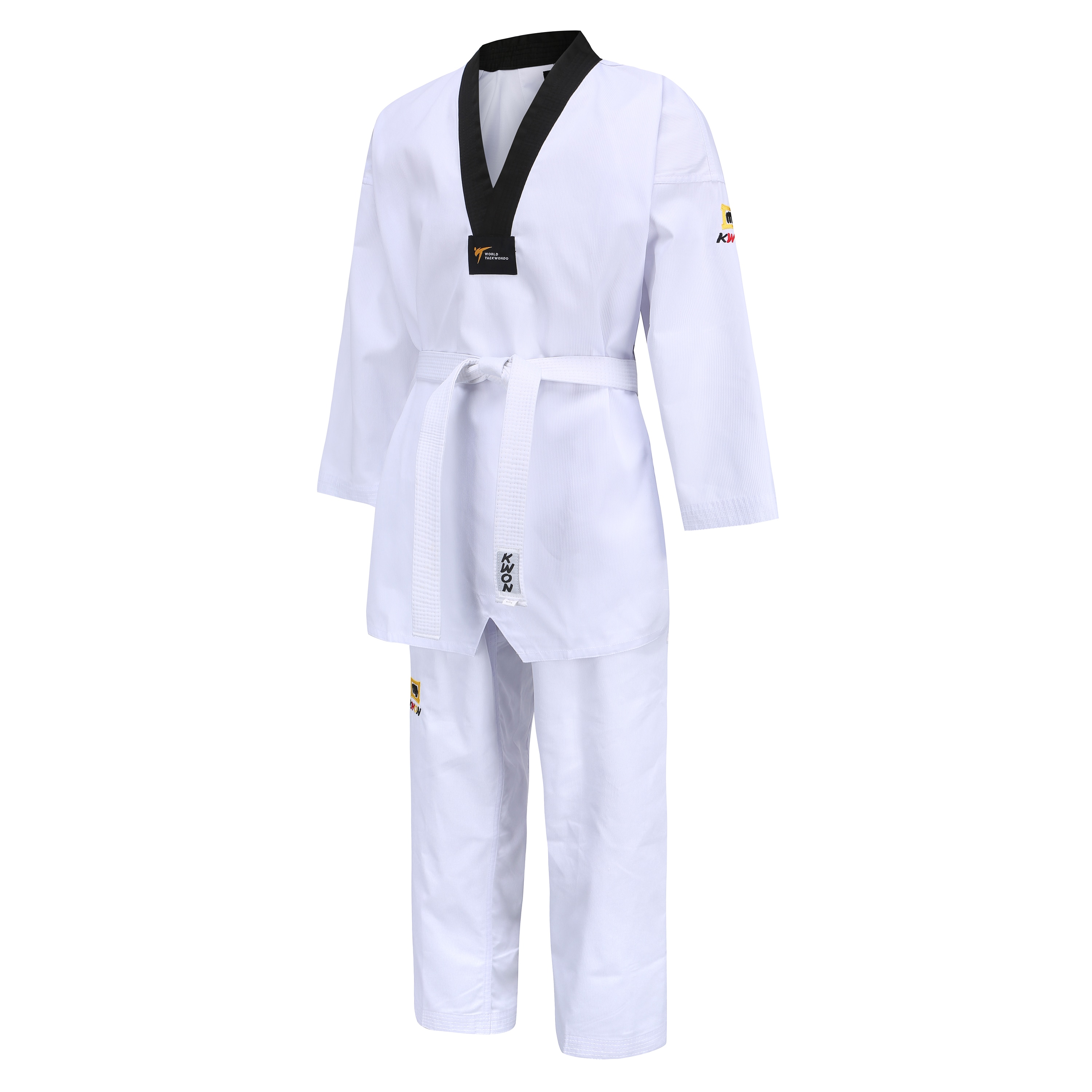 KWON taekwondo dobok clothes for child adult V-Neck KWON Taekwondo training uniform /Retails for kids adults