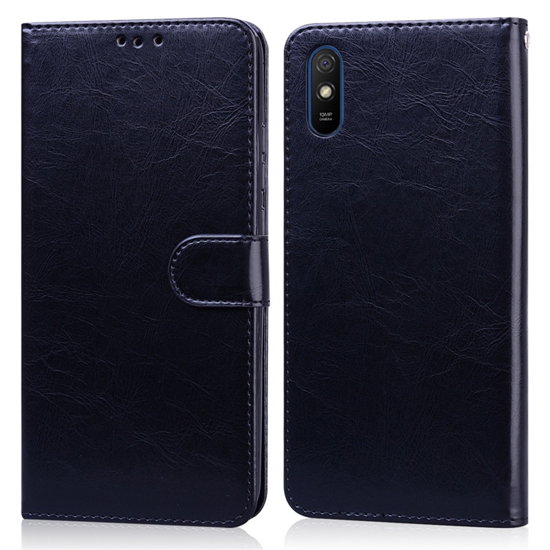 Caso da aleta de couro para xiaomi redmi 9a xiomi xiaomei xiaomi redmi 9a caso magnético para redmi 9a 9 a 9at carteira telefone capa: For Redmi 9A / Black