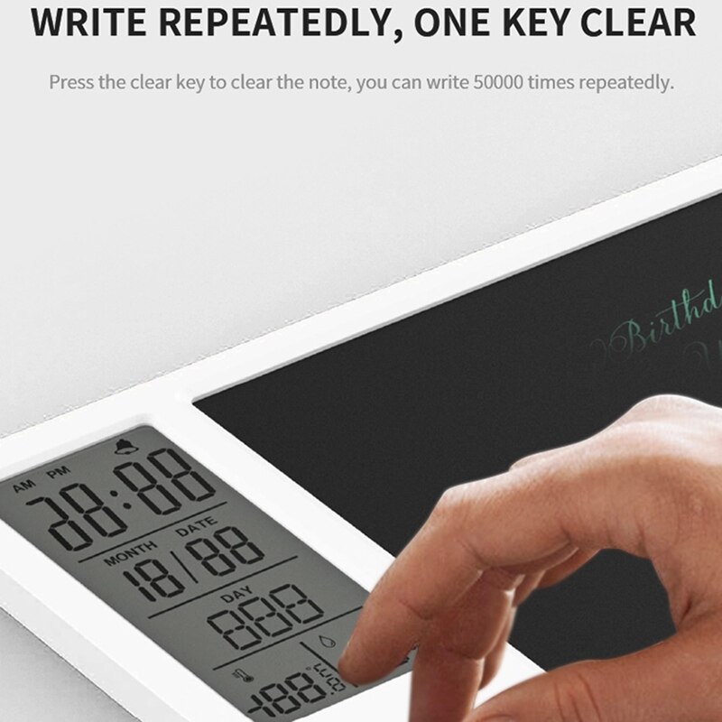 10 Inch Clock Calendar LCD Writing Tablet Digital Graphic Drawing Weather Pad Temperature Humidity Display
