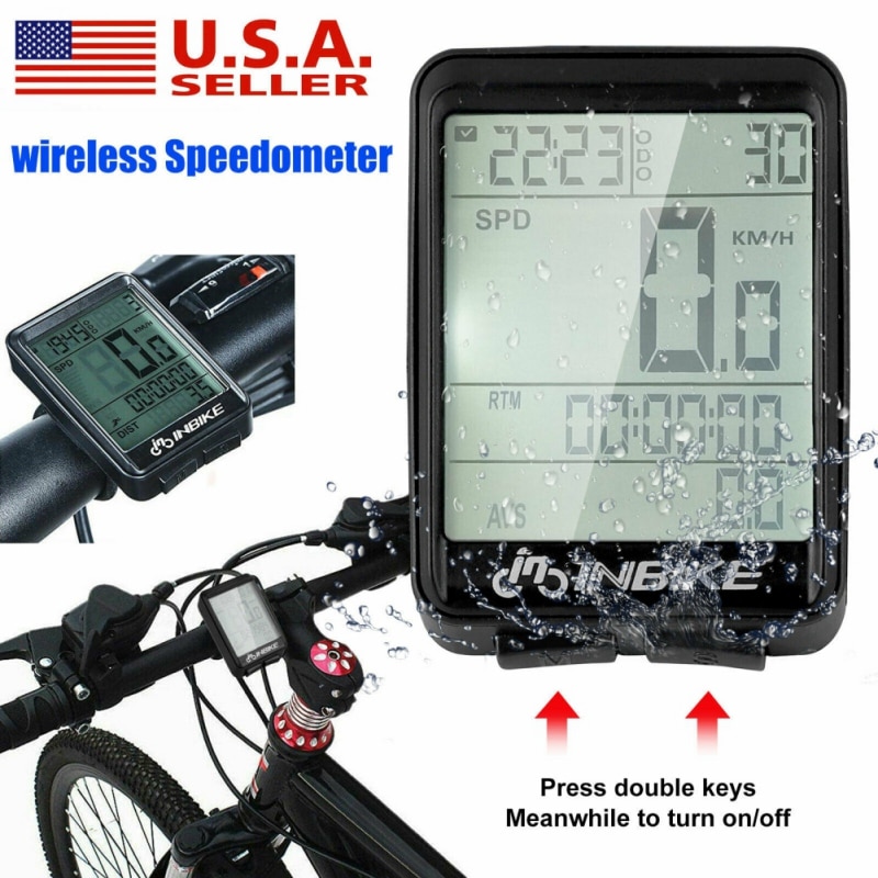 Waterproof Wireless LCD Digital Cycling Computer MTB Bike Bicycle Speedometer Odometer Stopwatch with Batteries