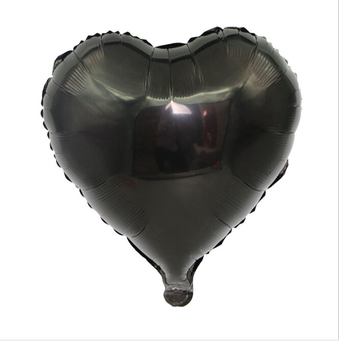 5pcs/pack 10 Inch Heart Shape Aluminum Foil Ballons inflatable birthday Wedding Party decoration balloon: black