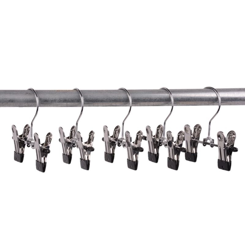 6 pièces réglable en acier inoxydable étagère à chaussures pantalon dossier botte cintre titulaire Portable voyage blanchisserie crochet suspendus vêtements chaussette Clip
