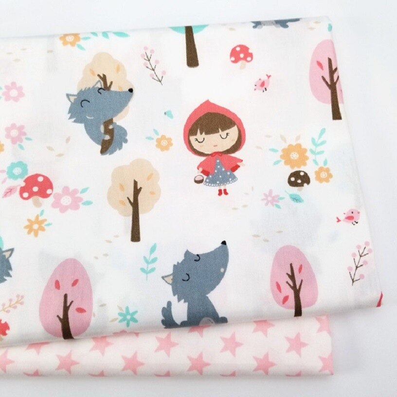 2 pièces bricolage à la main imprimé coton dessins animés flamant licorne tissu tissu couture Quilting animaux tissus pour enfant Patchwork: Bleu / 50 50cm
