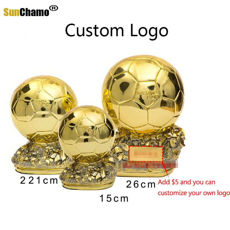 Electroplated Golden Ball Trophy Football Match Resin Player Custom Surrounding Bar Decoration Souvenir Home Decor