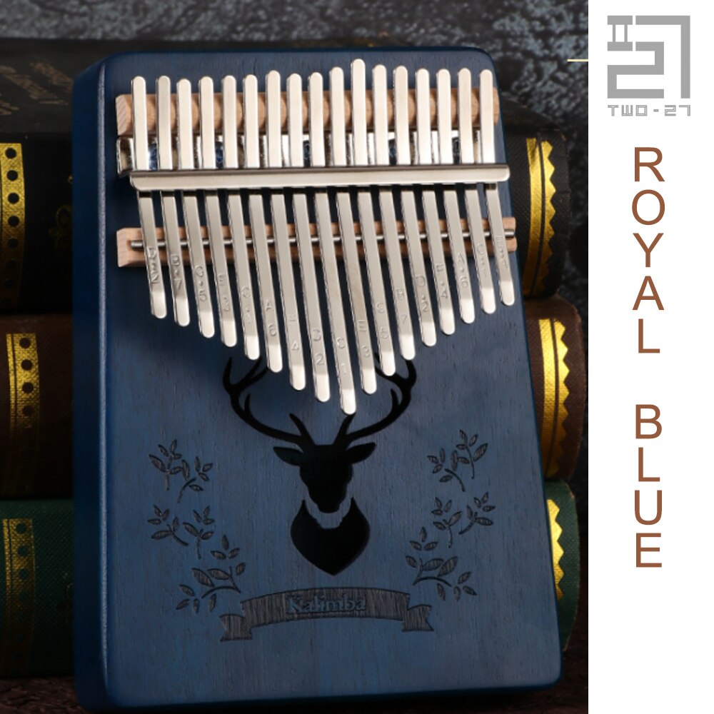 Kalimba Afrikaanse 17 Keys Knoppen Duim Piano Likembe Mbira Drum 17-Key Sanza Voor Beginner Kind Kids Chromatische Musical instrument: Licht Groen