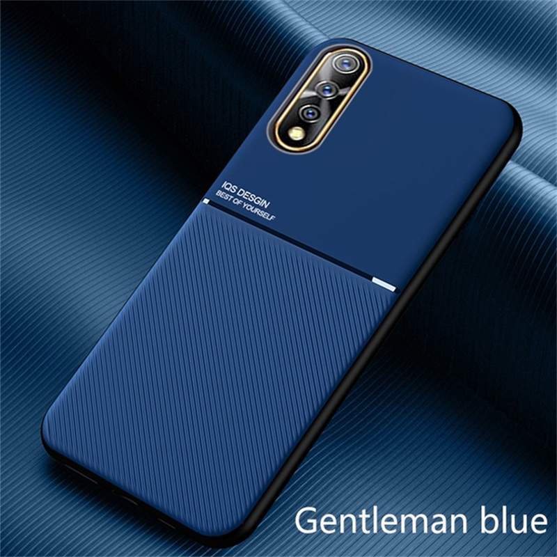 on vivov17 case car magnetic stand leather phone covers for vivo v17 v 17 neo v17neo soft silicone bumper shockproof coque: for vivo v17 neo / blue