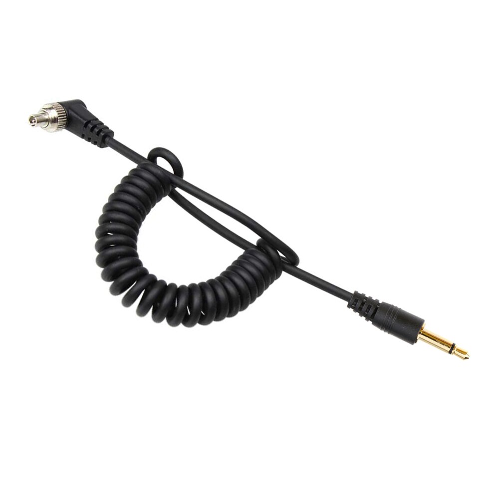 Fjeder pc sync kabel 3.5mm til han blitz stik 30-100cm til fotografering studie lys kamera flash trigger tilbehør